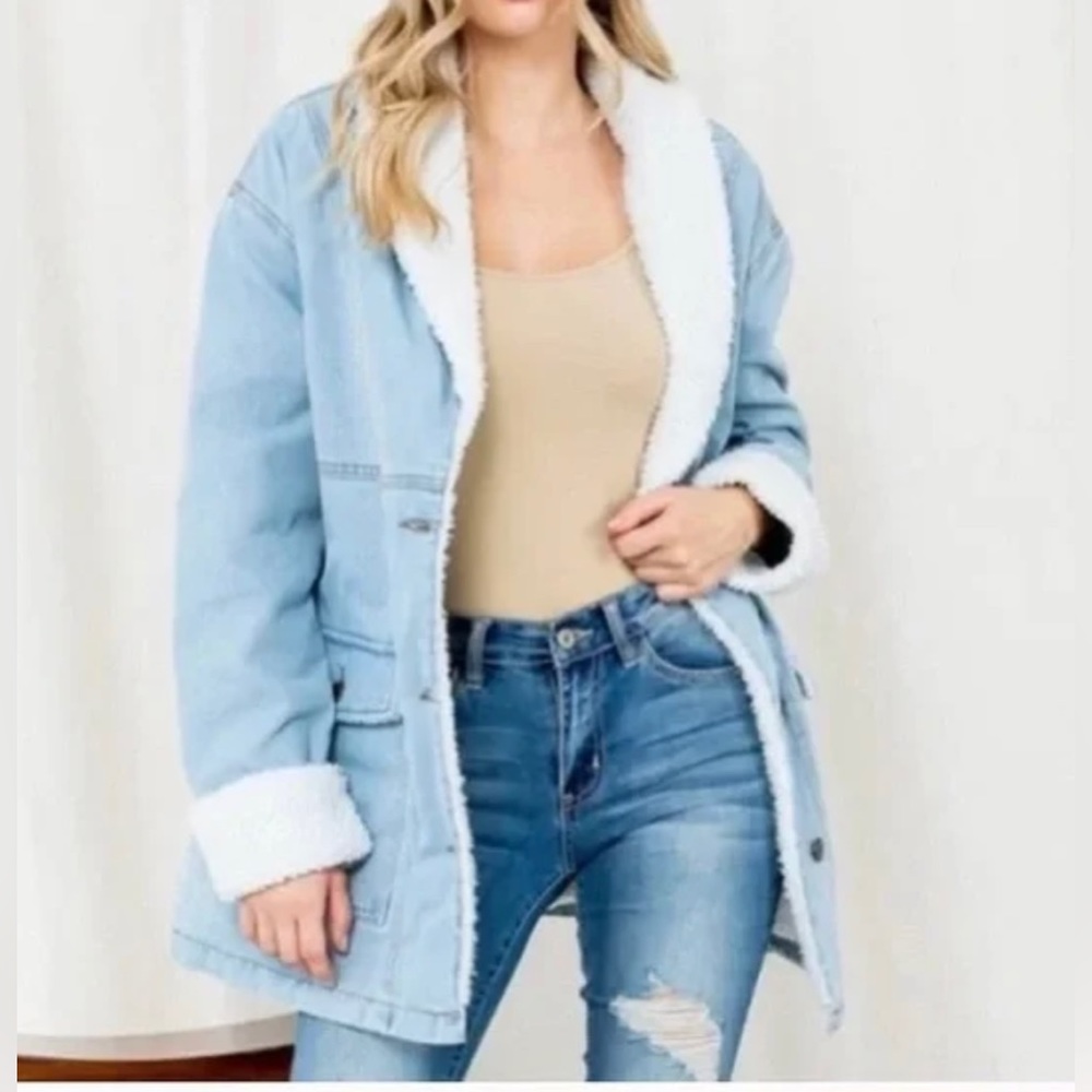 Sherpa lined denim jacket